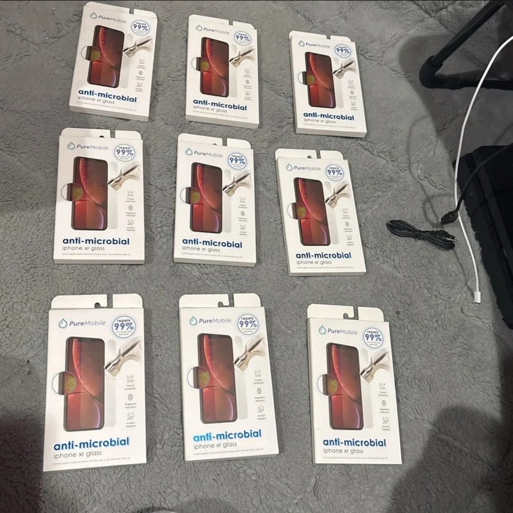 Anti-Microbial iPhone XR Glass Screen Protector - Red